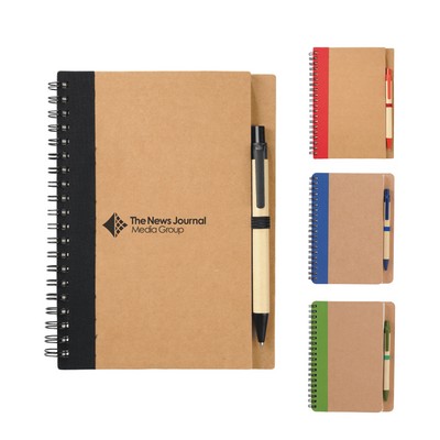 5'' x 7'' FSC® Mix Eco-Friendly Spiral Notebook with Pen